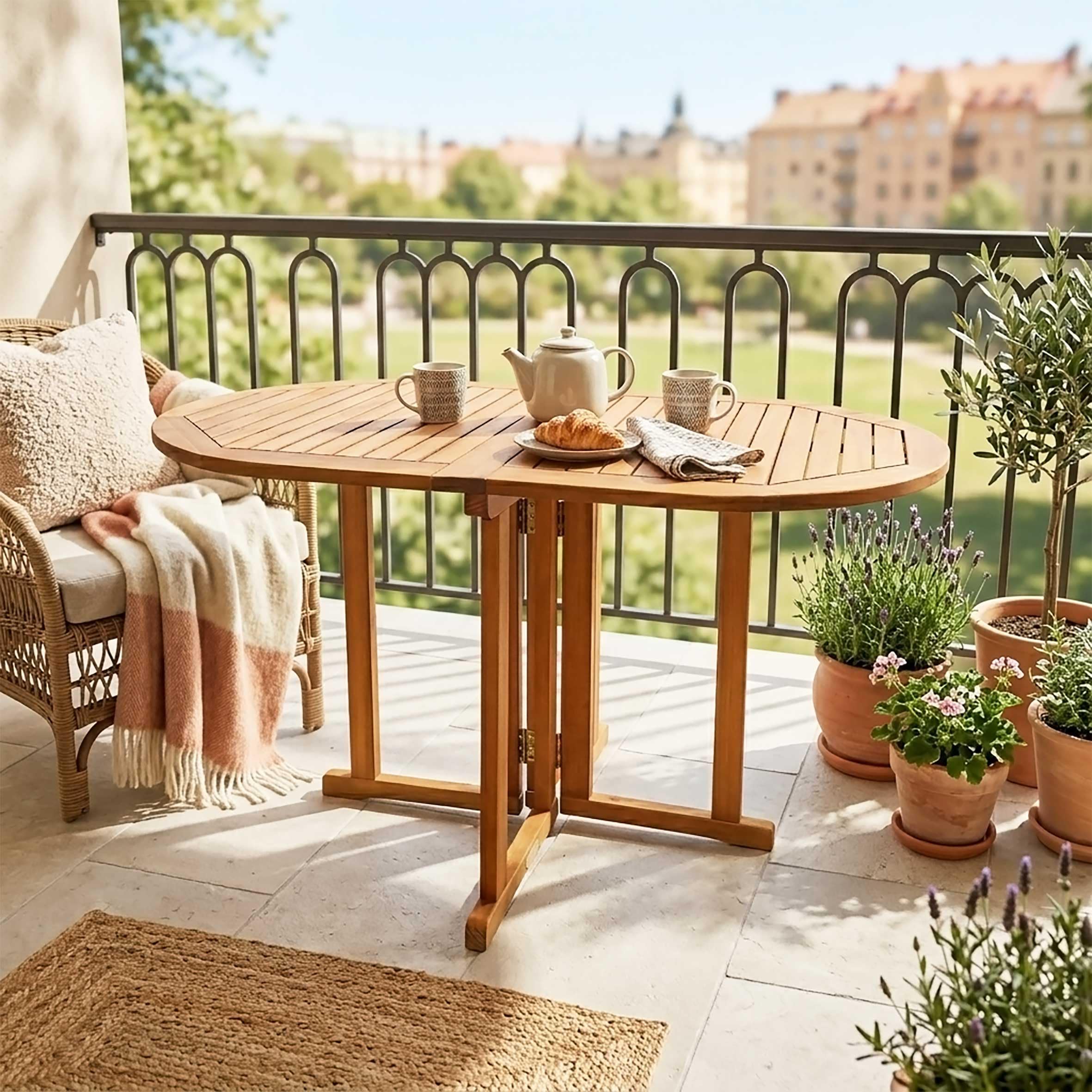 Spetebo Tavolo da giardino ovale in legno di eucalipto - 120x70x73 cm - pieghevole per birra Bistrot balcone oliato