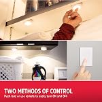 Energizer LED Lumières à rondelles, télécommande de commutateur mural, 2 Pack, Batterie actionnée, Éclairage sous Cabinet, Lumières sans fil, 50 gamme de pieds, parfait pour cuisine sous cabinet, salle de lavage, et plus, 58822-T1