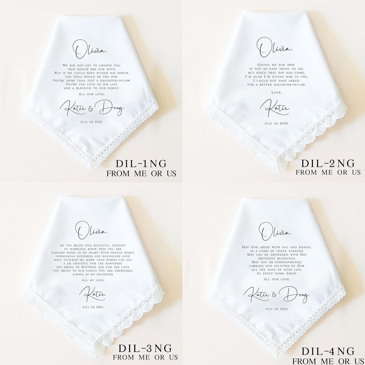 Son Wedding Gift from Mom, from Parents | Personalized Wedding Handkerchief Gift for Son | Groom Gifts from Mom | Keepsake - Image 7