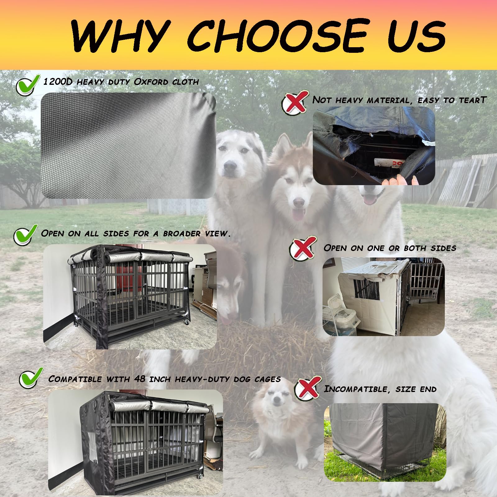 Kennel Cover BingoPaw Heavy Duty Waterproof Windproof Dog Kennel