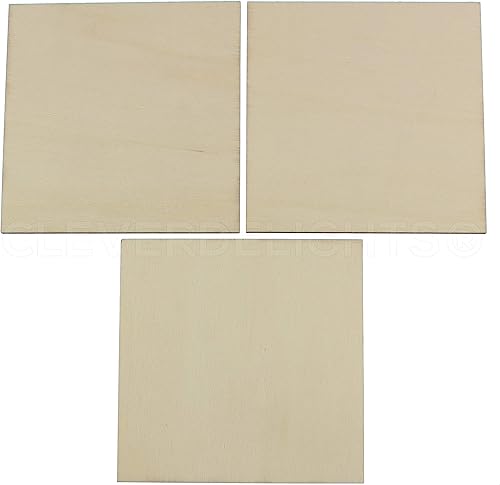 Miniatura 1 de CleverDelights Cuadrados de madera de 4 pulgadas, paquete de 25, 332 pulgadas de grosor, piezas de manualidades sin terminar de 4 pulgadas