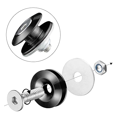 Miniatura 3 de TOMALL Juego de 8 piezas para parachoques delantero y trasero de automóvil, arandelas de liberación rápida, sujetadores universales de aluminio, kit