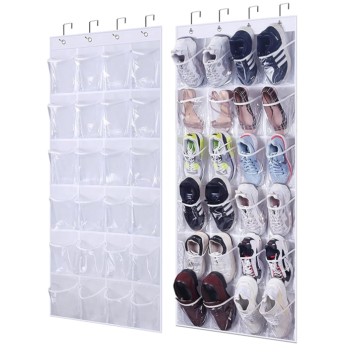 Buy AOODA Large Pockets, Clear Hanging Shoe Organizer Over The Door