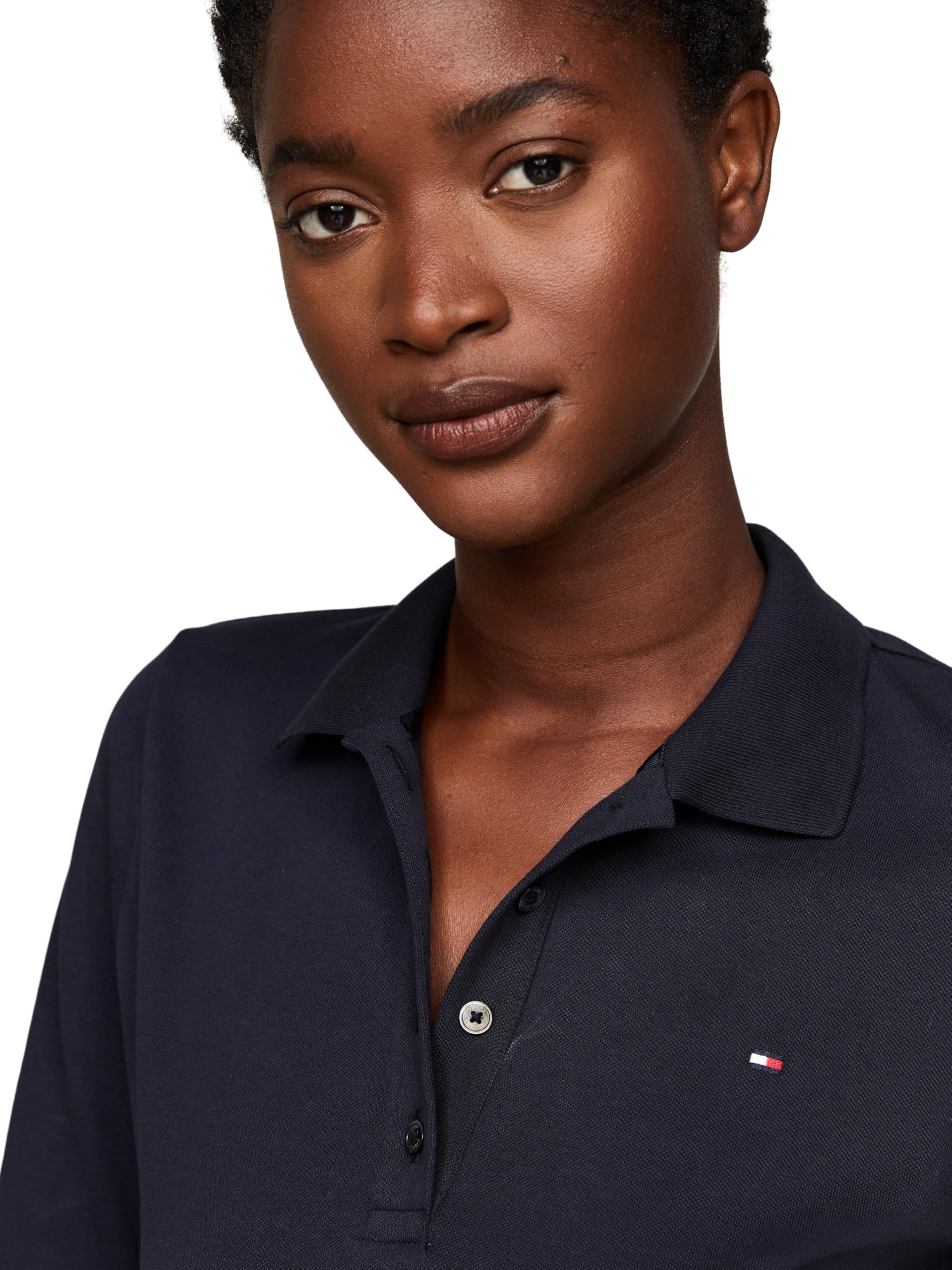 Tommy Hilfiger 1985 Slim Pique Polo Dress LS Ww0ww43230 Vestido Polo Mujer (Pack de 1)