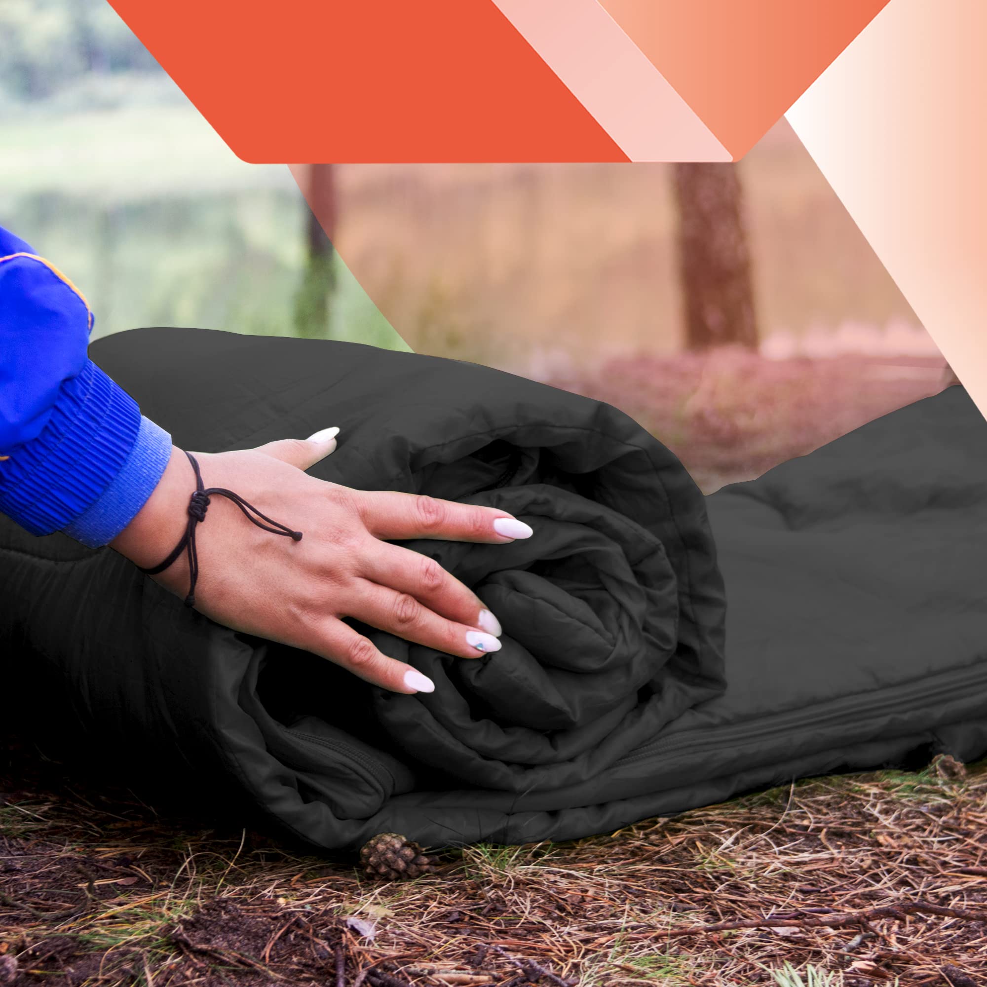 azark Double Sleeping Bag Saco de Dormir Doble, Unisex
