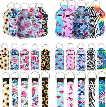 40-Pack Travel Essentials Kit Empty Bottles, Lipstick Holders & Keychain Lanyards for Women & Travelers
