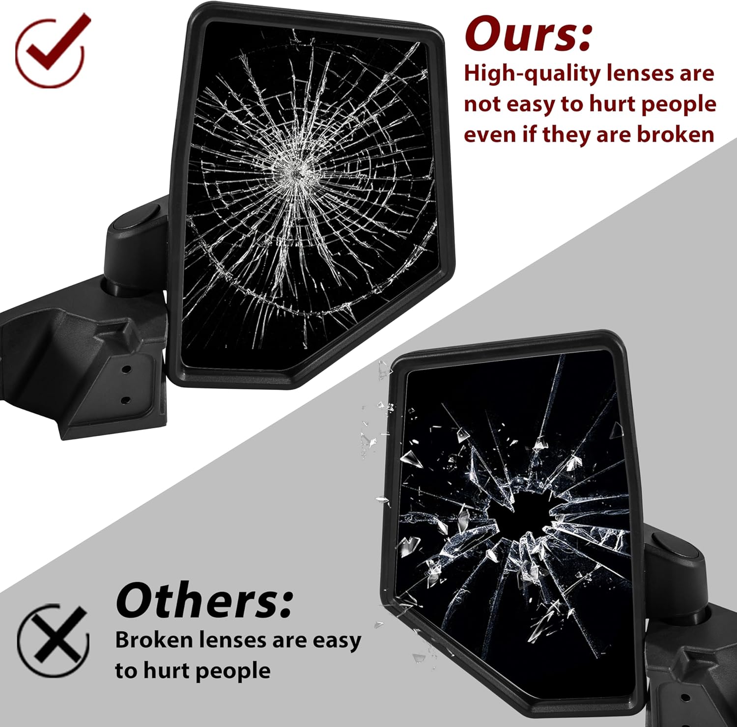 SAUTVS Side Mirrors for Polaris Ranger XP 1000/ Ranger 1000, Adjustable Folding Rearview Side Mirrors for Polaris Ranger XP 1000/ Ranger 1000 Crew 570 Midsize 570 SP 2018-2024 Accessories(2PCS)