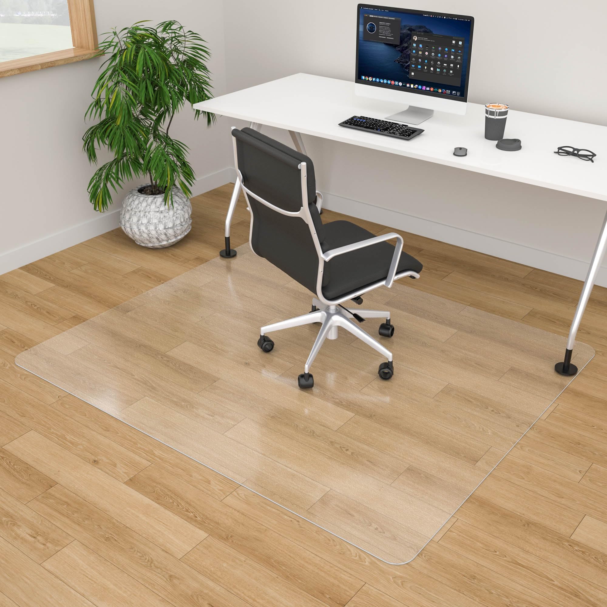 Photo 1 of 100pointONE Office Chair Mat - 45" x 53" Clear Hard Floor Protector