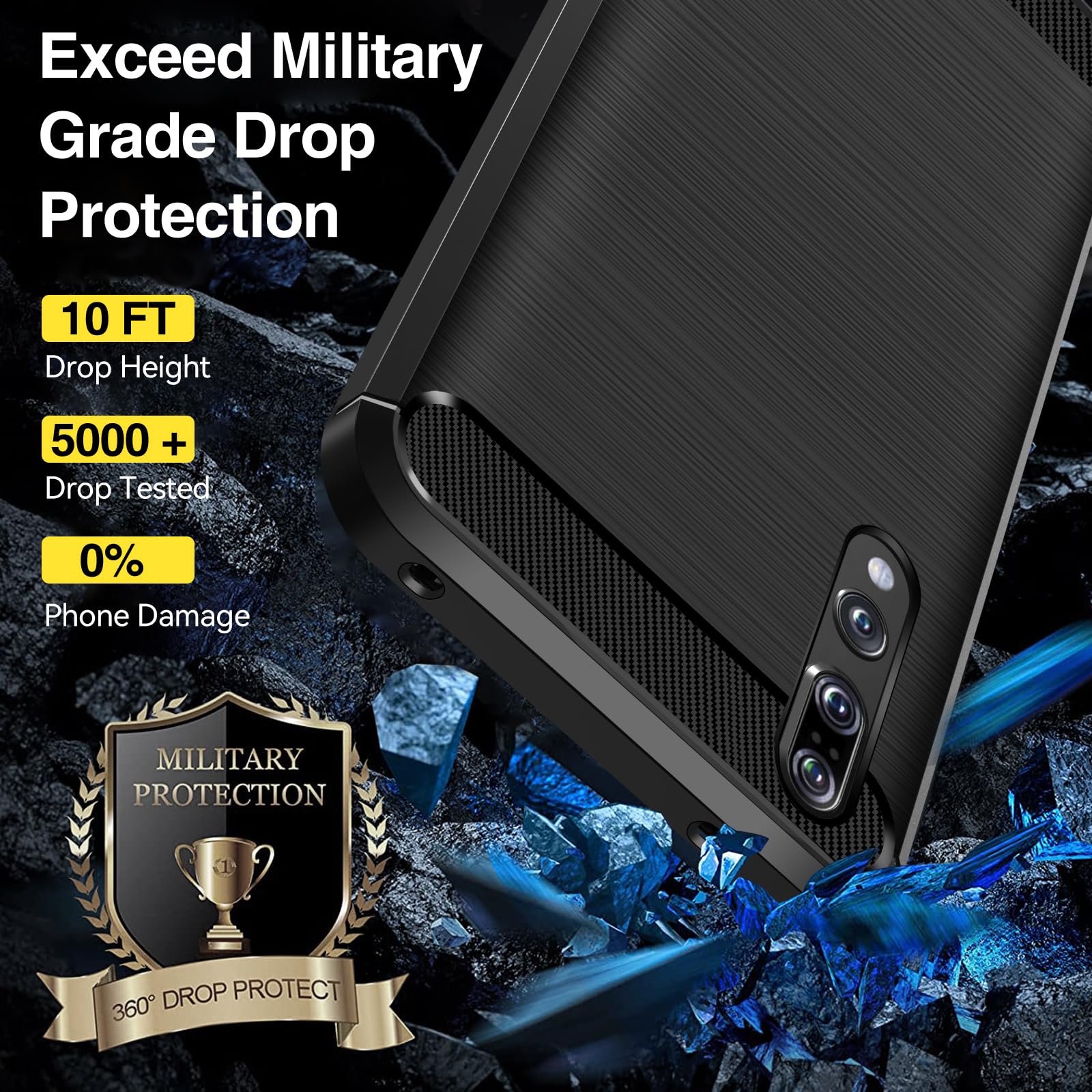 IVoler Cover In Silicone TPU Per Huawei P20 – Ultra Sottile, Protezione Fotocamera, Antiurto, Finitura Opaca, Nero
