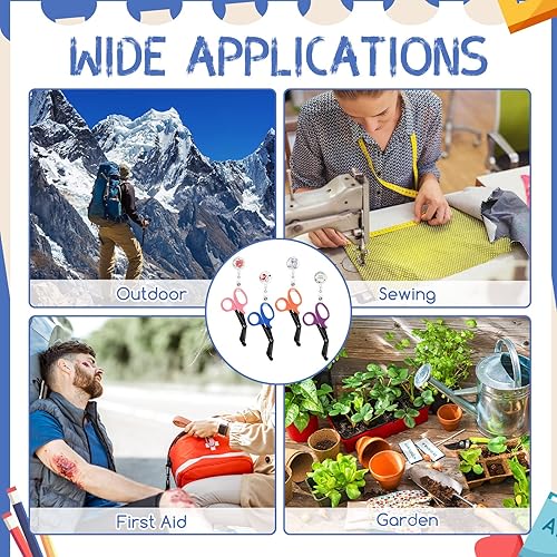 Miniatura 6 de Tijeras de vendaje para enfermeras, tijeras de vendaje con carretes retráctiles, tijeras de gasa quirúrgica, tijeras de seguridad, clip de carrete