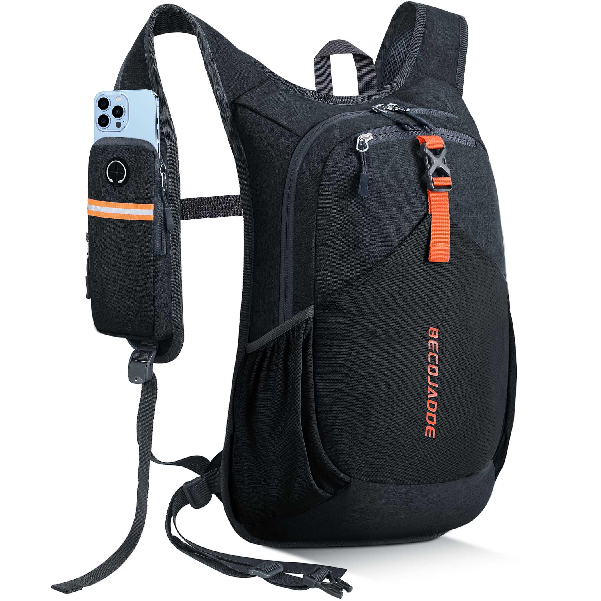 BECOJADDE 18L Hiking Backpack for Men Women Foldable Small Rucksack Lightweight Mini Backpack for Camping Travel Outdoor, Black