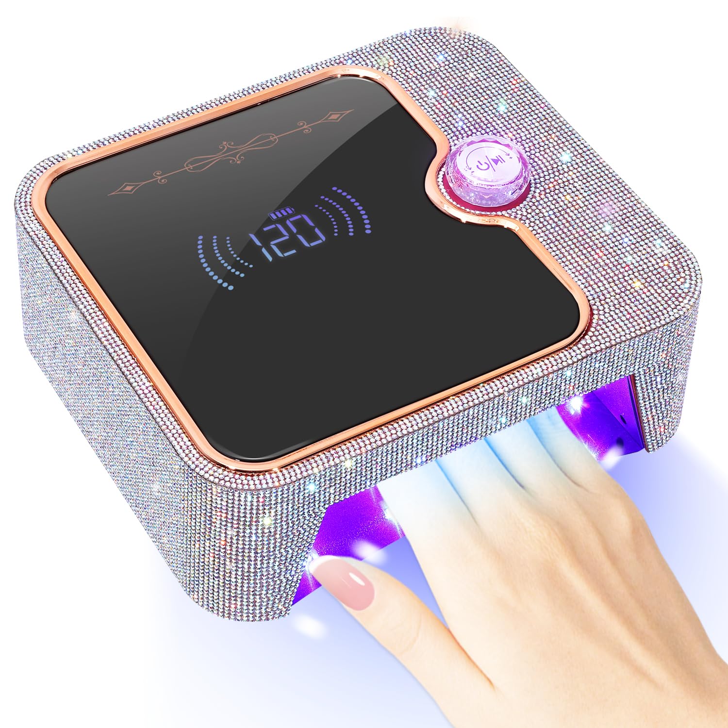 ANBEISTEE UV Light for Nails, Rechargeable UV Nail Lamp, Fast Nails Dryer Curing Lamp, Gel Nail Polish UV Light, 0-120S Arbitrary Timing, for Salon &