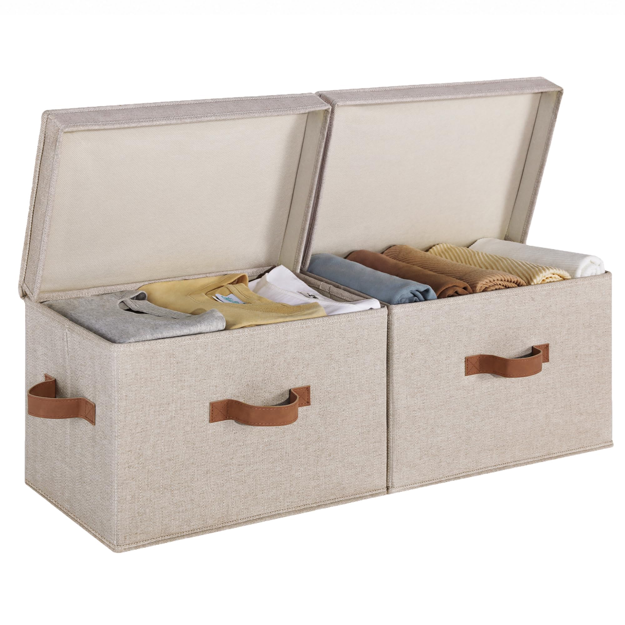 StorageWorks Fabric Storage Bins with Lids, Closet Storage Bins