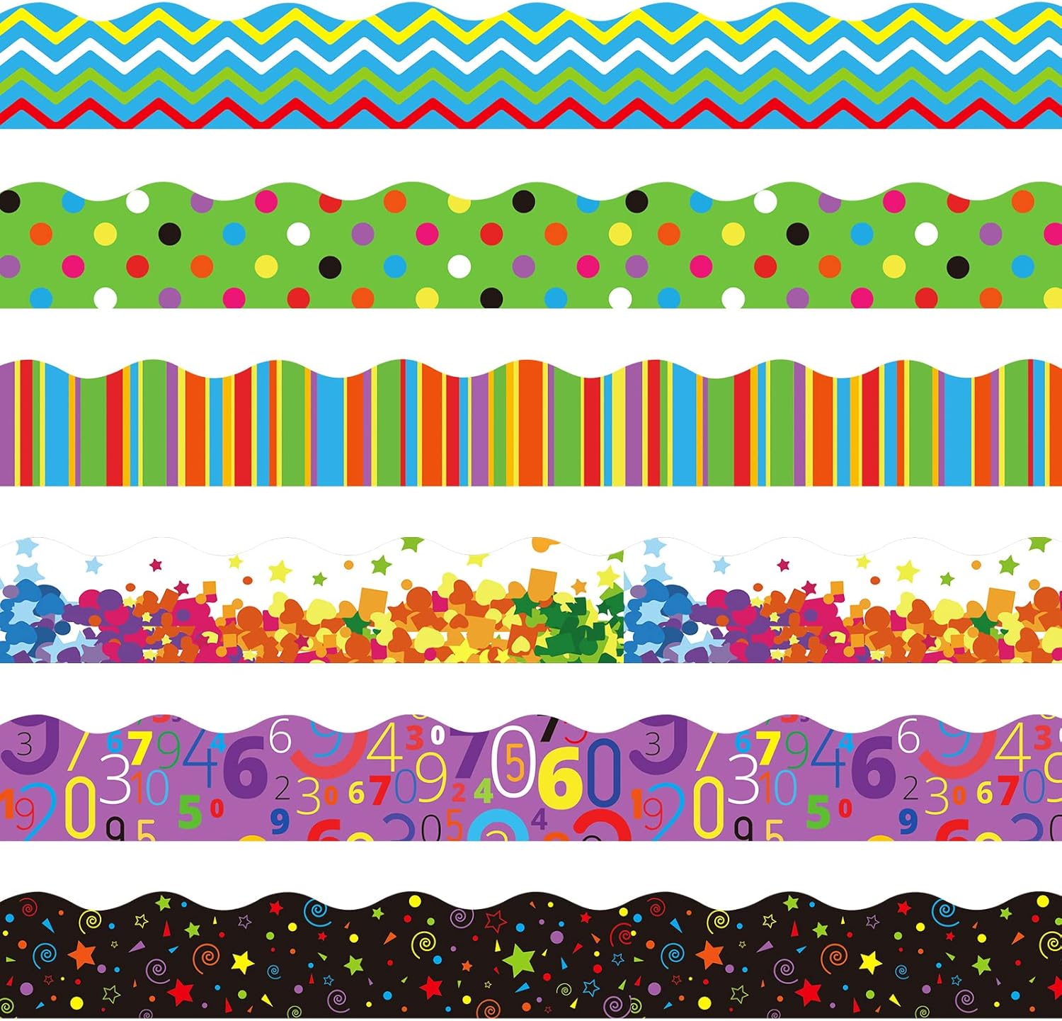 Buy Colorful Bulletin Board Borders Set,Rainbow DieCut Border Trim