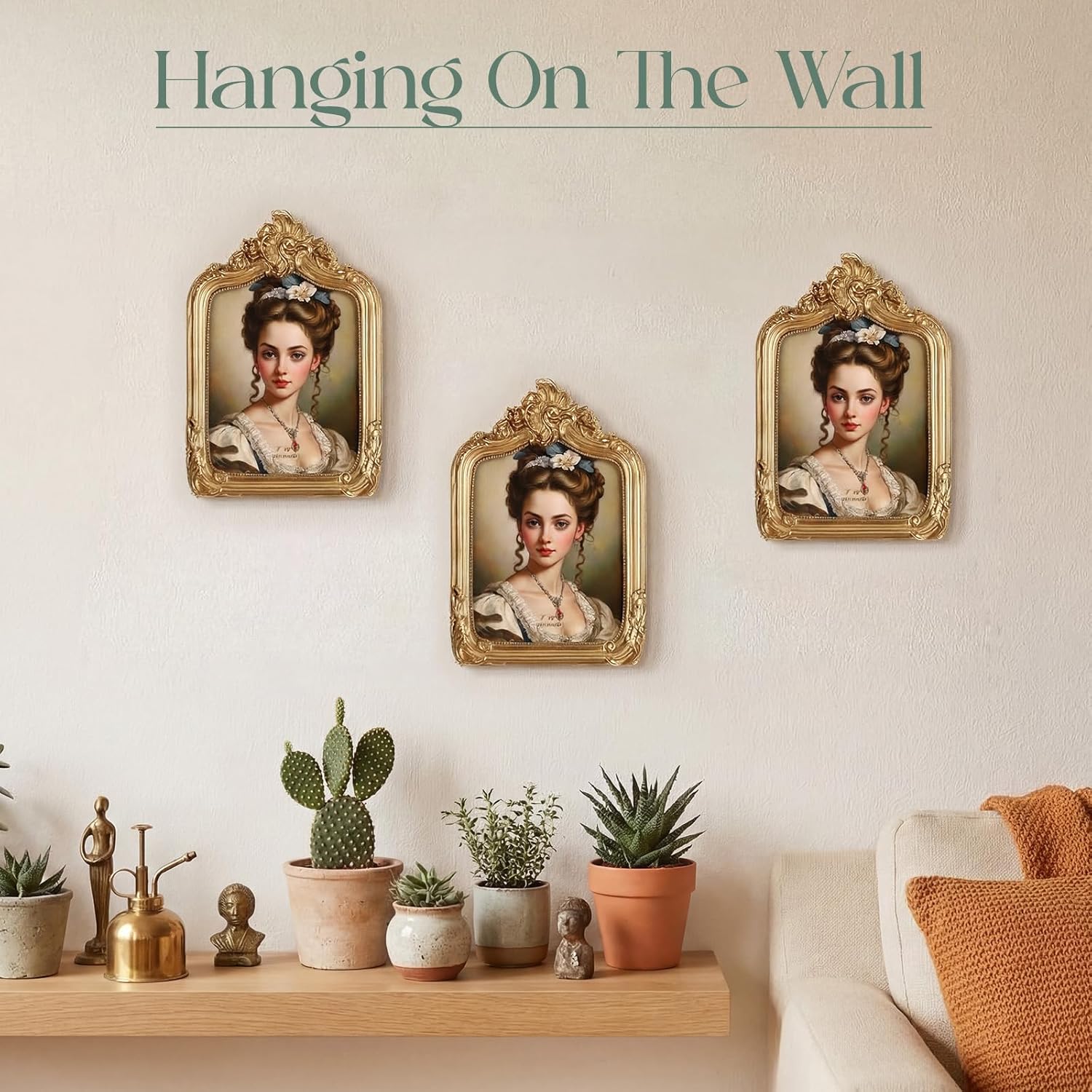 Geelin 2 Pcs 8 x 10 Inches Victorian Gold Frame Baroque Ornate Rectangle Antique Vintage Photo Picture Frame with Backboard Glass Front for Desktop Display Wall Hanging Wedding Bridal Shower (Fashion)