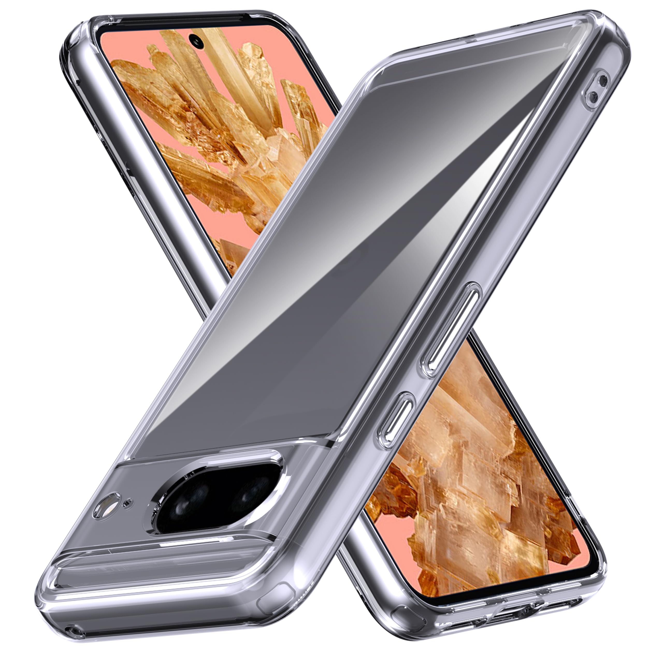 Anoowkoa Case For Google Pixel 9a TPU And PC Clear Hybrid Hard Acrylic Slim Phone Case Clear Ultra Crystal Clear Protective Back Soft Bumper Silicone Case - View #7