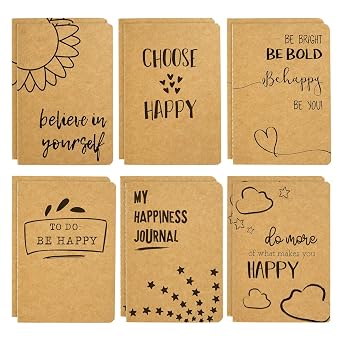 Paper Junkie Bulk Notebooks A6 Mini College-Ruled - 4 x 5.75 In, Brown Kraft, 12 Pack, 80 Pages - Portable & Lightweight Travel Journals for Kids & Party Favors for Teens
