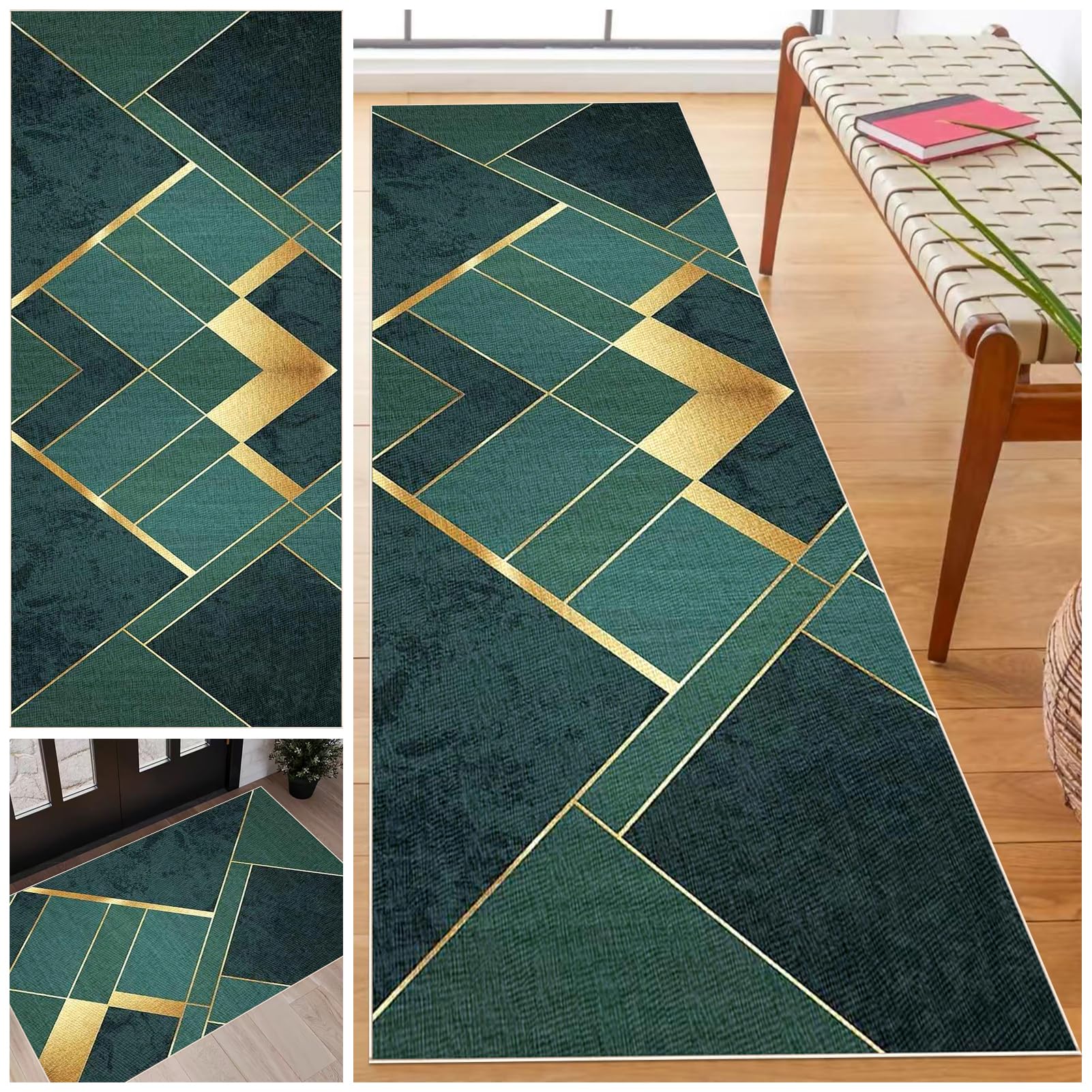 60 x 230 cm Teppich Läufer Flur Küchenteppich Waschbar rutschfest Küchenläufer Modern Carpet Fussmatte Innen Teppichläufer Teppichläufer auf Maß Meterware Flurteppich für Küche FlurWohnraum