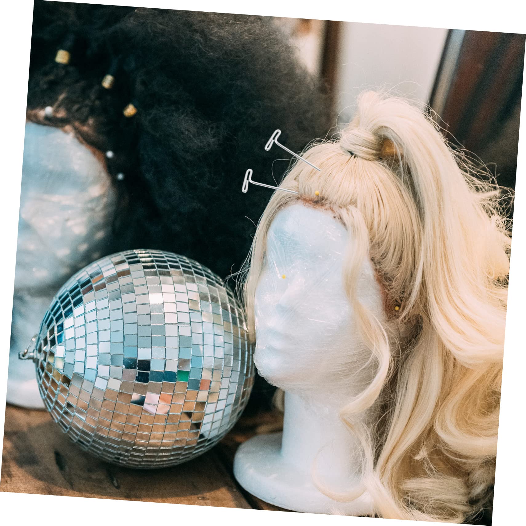 BELLIFFY 100pcs Pins for Sewing Wigs Blocking Pins Heads Easy to Insert and Remove Durable and Sharp Tips