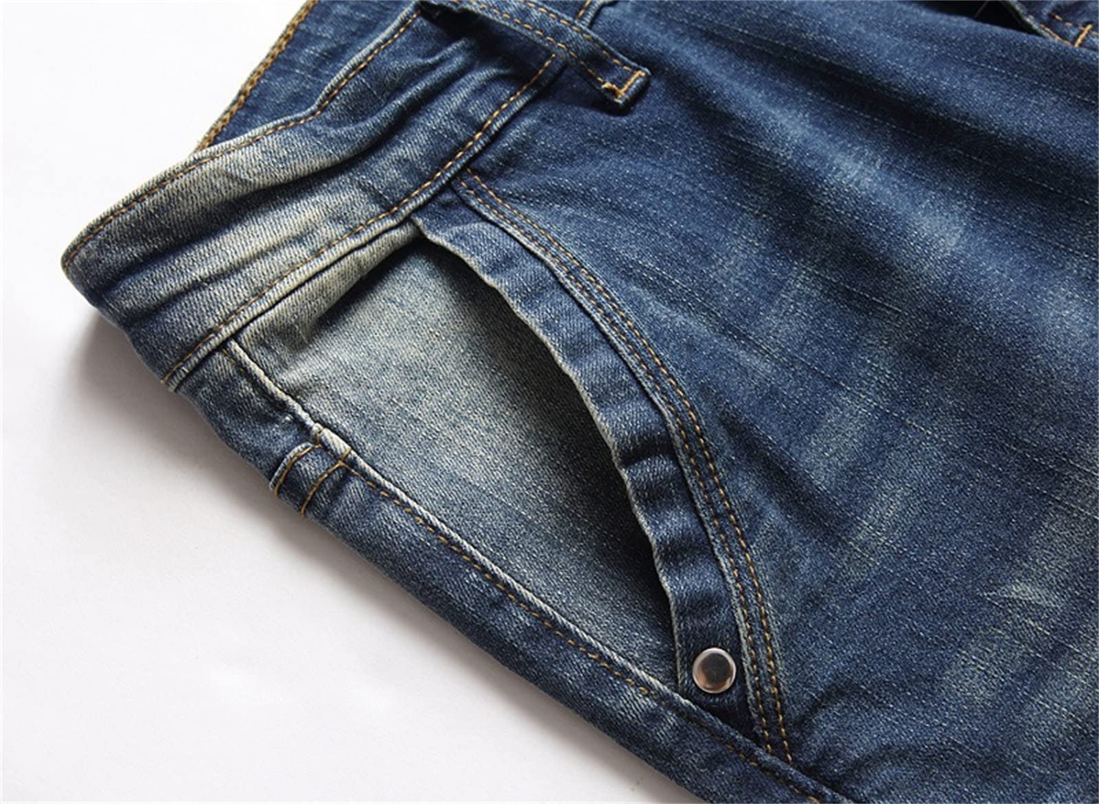 Pantalones de Jean Stretch Skinny para Moto Slim Ride Cómodo Vaqueros Pantalones Vaqueros de Gran Tamaño Elásticos Bike Rule Fit para Hombres