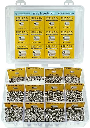 Wire Thread Inserts SS 304 Metric Sizes Helicoil - (M3 to M8-250pcs (1.5D))