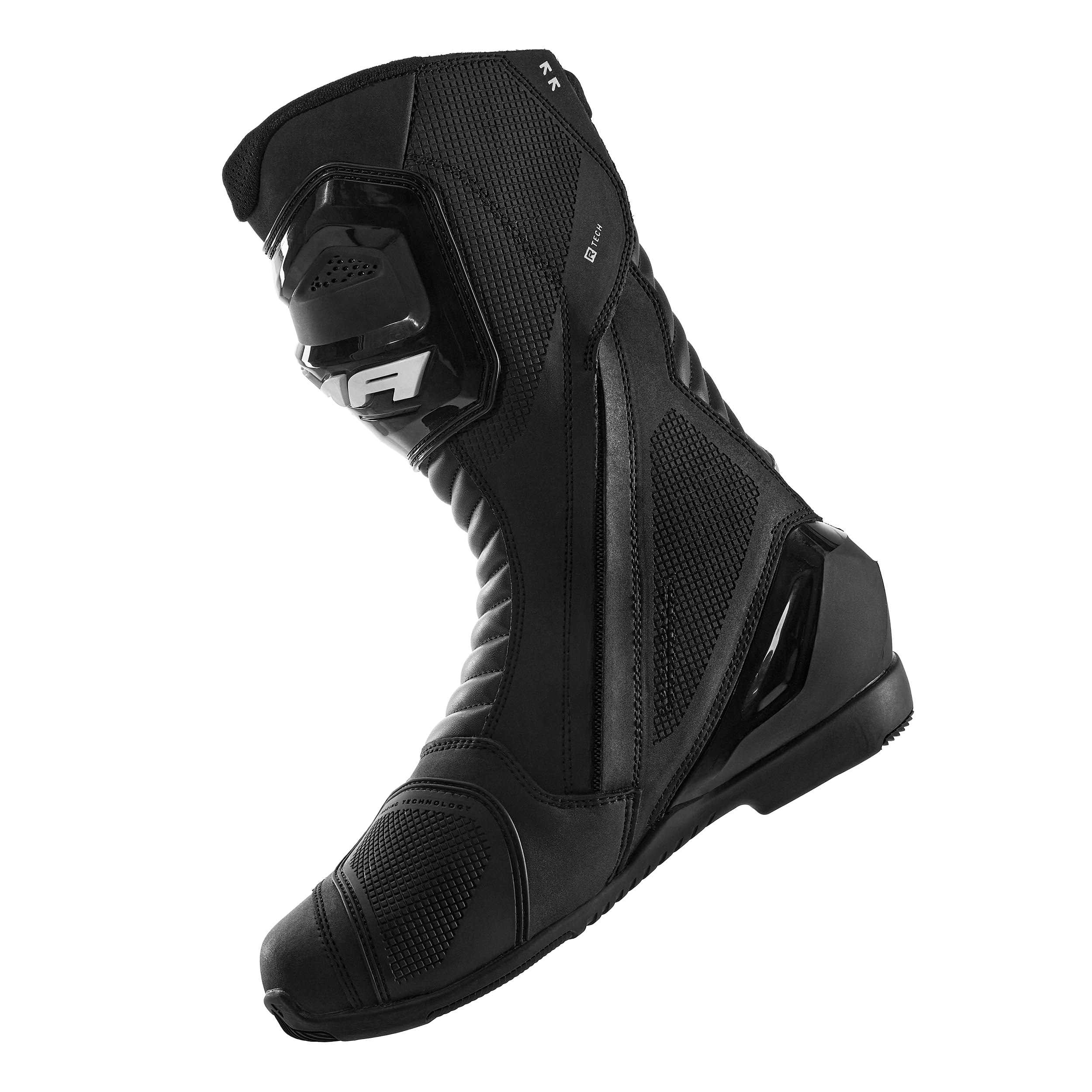 SHIMA RX-3 Motorrad Schuhe Herren Leder Belüftet Motorradstiefel Protektoren Sport Stiefel Sommer Rutschfeste Sohle Knöchelstütze Seitlicher Bikerboots (Männer, Schwarz/Weiß, 45)