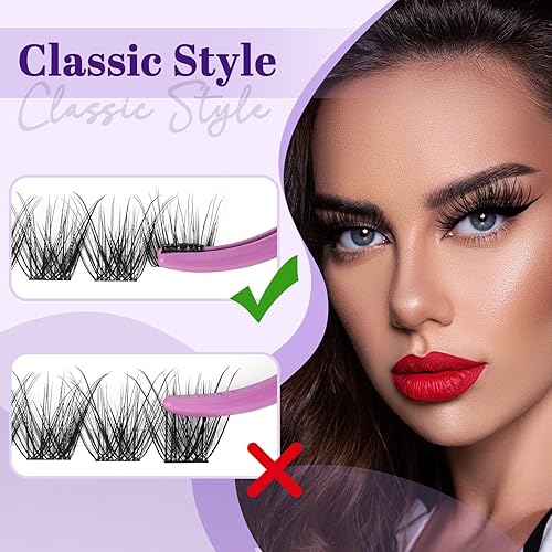 Miniatura 4 de Extensiones de pestañas en racimo para principiantes, 144 unidades, pestañas individuales de volumen de 0.315-0.709 in, extensiones de pestañas en