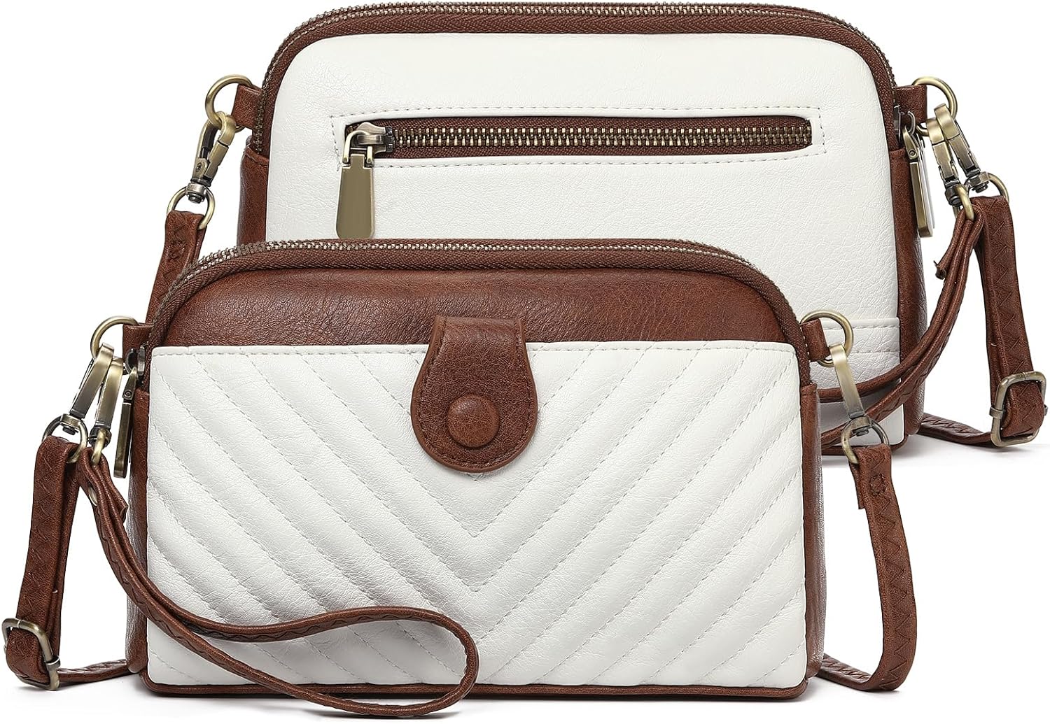 GAEKEAO Crossbody Bags for Women Small Genuine Leather Shoulder Purse Cross Body Bag with Wristlet Top Zipper - Image 6