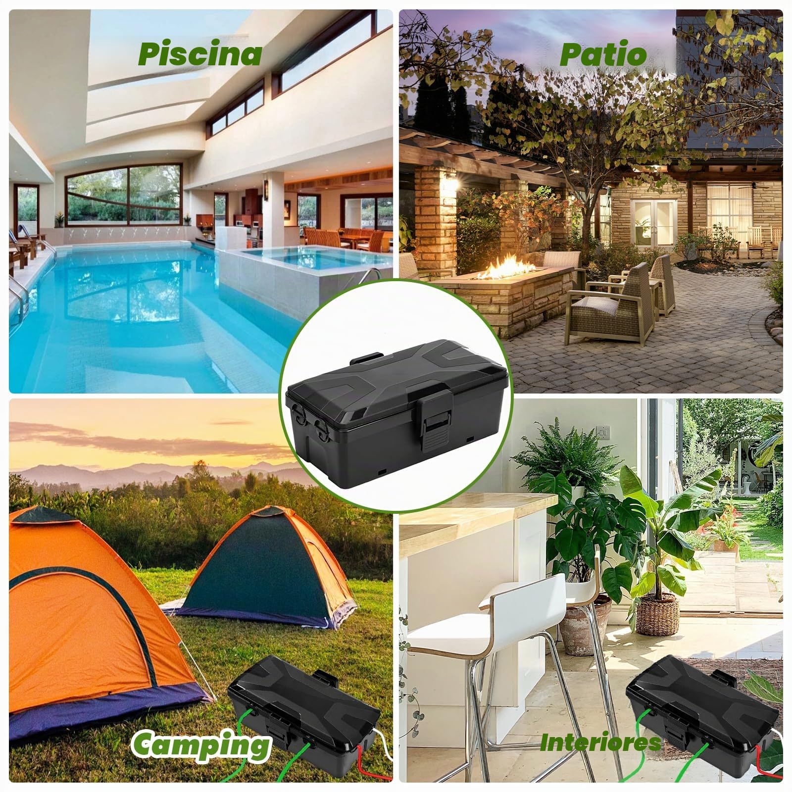 Caja Estanca Exterior Eléctrica Impermeable IP54 Con 6 Entradas De Cable Para Proteger Cables Alargadores Enchufes Y Luces 25X12X7 CM