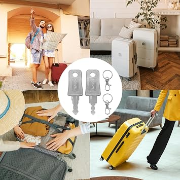 Applies to TSA Keys for TSA Lock - Pack of 2 Compatible with TSA007 Keys & TSA002 Keys for TSA Suitcase Lock, TSA Key, Universal Multifunctional Luggage Key with 2 Key Tags