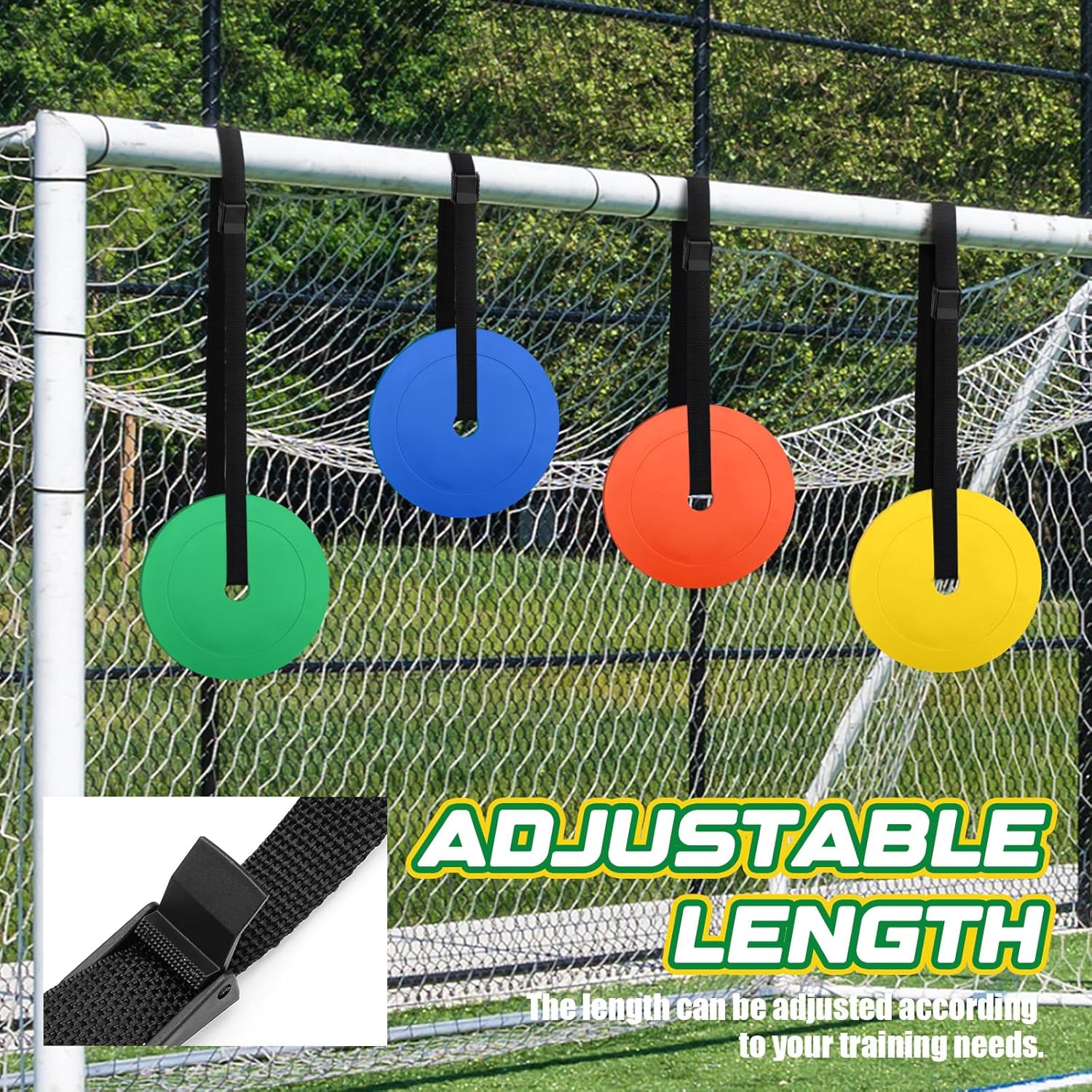 Football Goal Targets Football Target 15 cm Football Goal Targets Football Goal with Adjustable Football Target with 2M Adjustable, Extra Long Strips for Shooting Accuracy Improvement