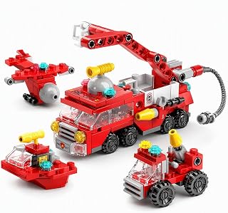 Fire Rescue Building Set – STEM Construction Toy with Fire Engine & Emergency Vehicles for Kids Ages 6–12 – Creative Birthday