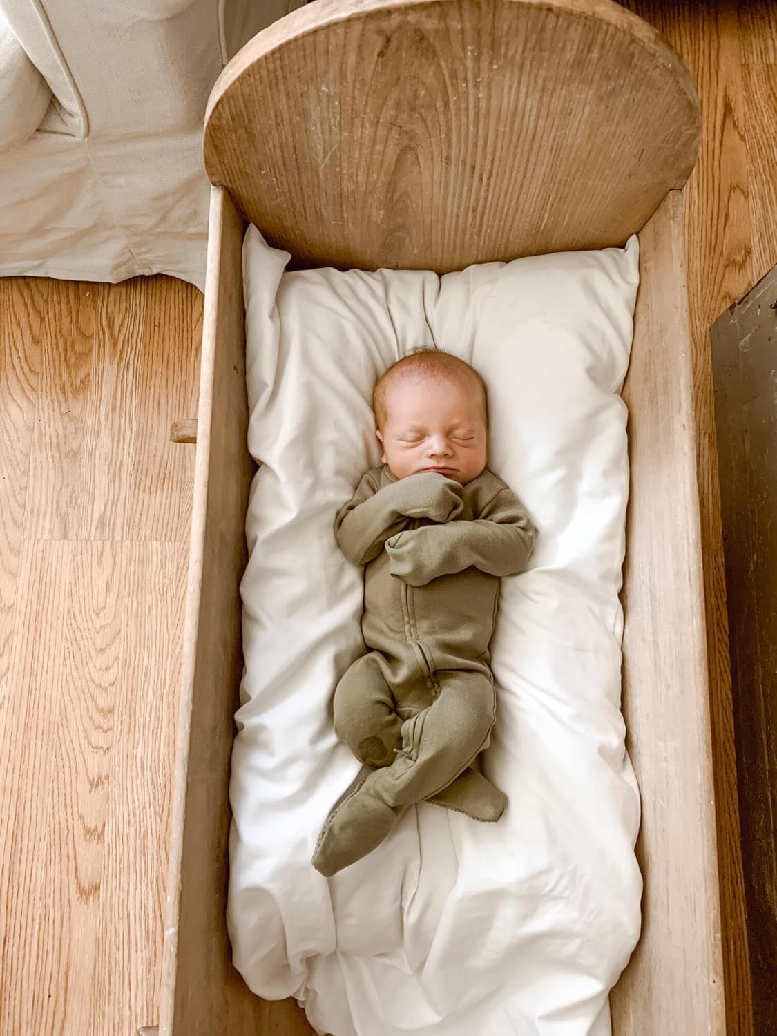 Organic 2-Way Zipper Footie in Sage
