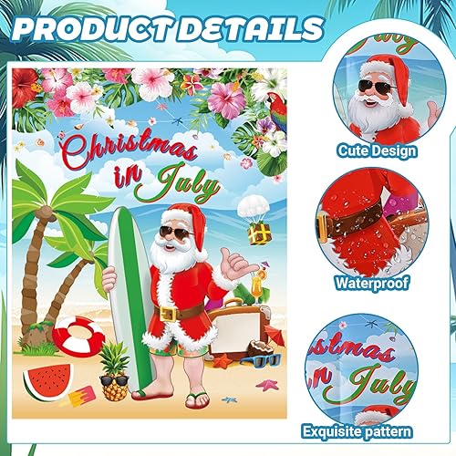 Miniatura 3 de Juegos de pines de julio de Navidad, juegos Mele Kalikimaka, Feliz Navidad, Papá Noel, calcomanías de estilo tropical para vacaciones de verano,