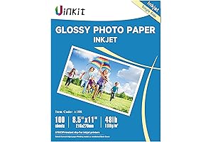 Uinkit Glossy Photo Paper 8.5 x 11 Inkjet Instant Dry Photographic Paper