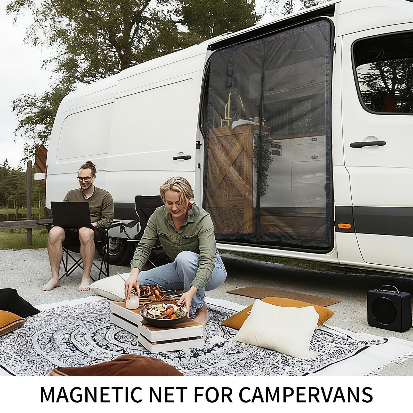 Zanzariera Magnetica Per Porta Del Furgone Rete Magnetica di Ricambio | Rete Antimosche Porta Laterale Camper Comfort SUV Auto Camion Campeggio Outdoor Avventura Viaggio