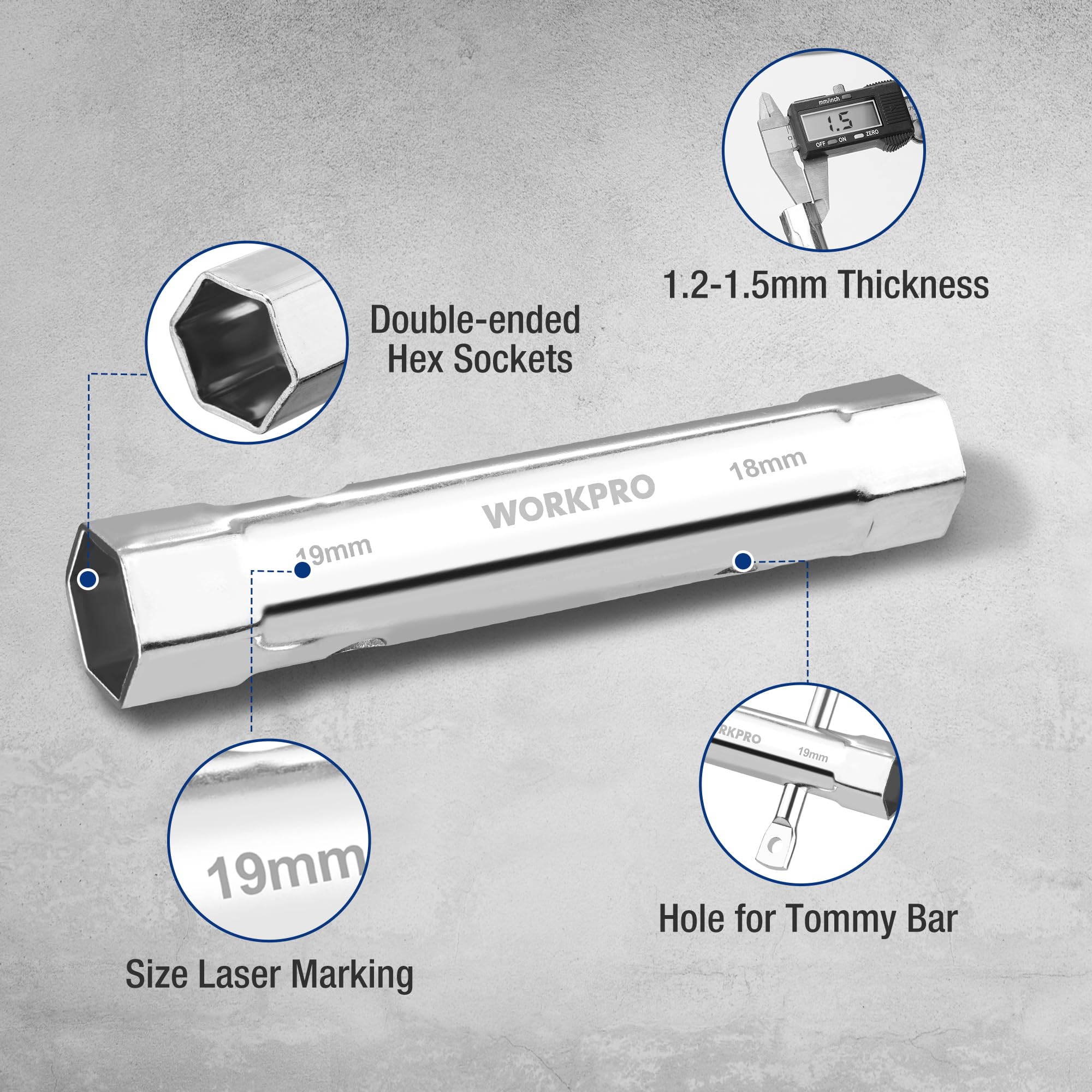 WORKPRO 9-Piece Shower Valve Socket Wrench Set - Image 3