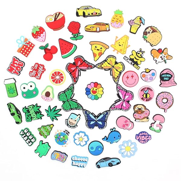 Lbsidiety Cute Cartoon shoe charms PVC shoe Decoration for DIY clog Sandals Bracelets kid girls boy Teen Party Favor…