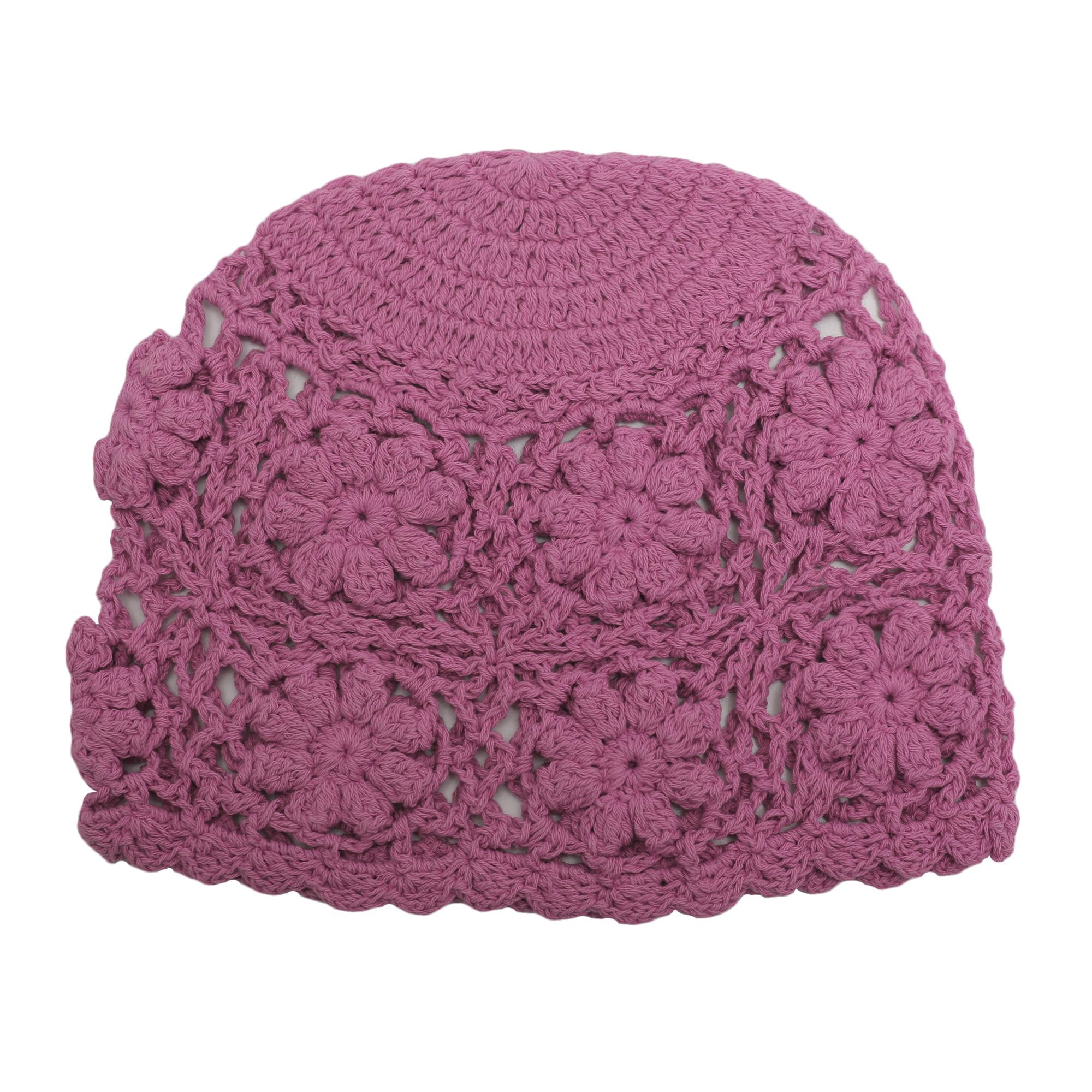 Gorro de Punto con Flores Hecho a Mano de Algodón Señoras ZLYC
