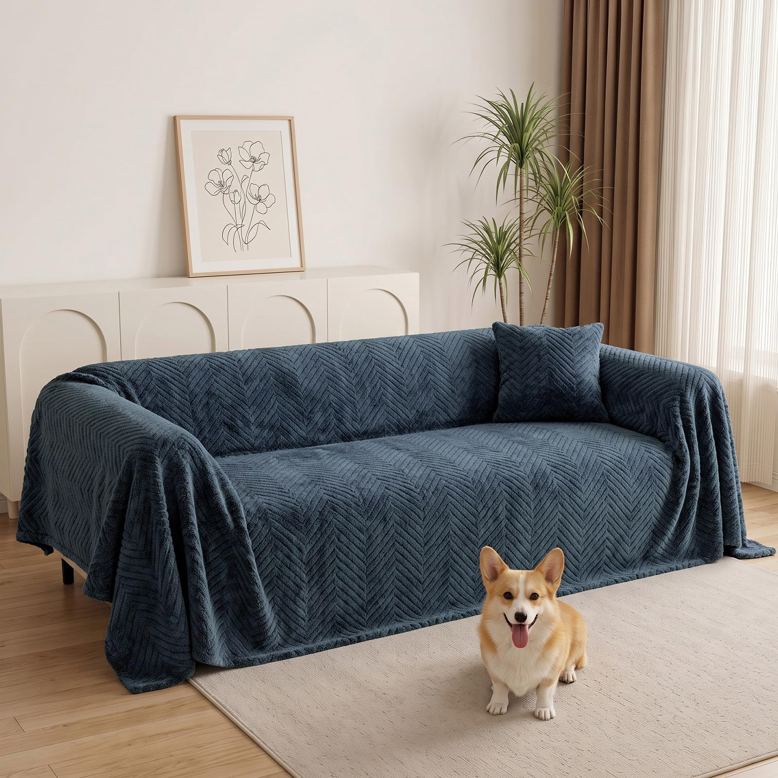Famibay Sofa Cover 2 3 Seater Couch Covers Corner L Shape Sofa Protectors from Pets Soft All-Season Sofa Cover Washable for Dogs Loveseat 180x260cm Dark Grey