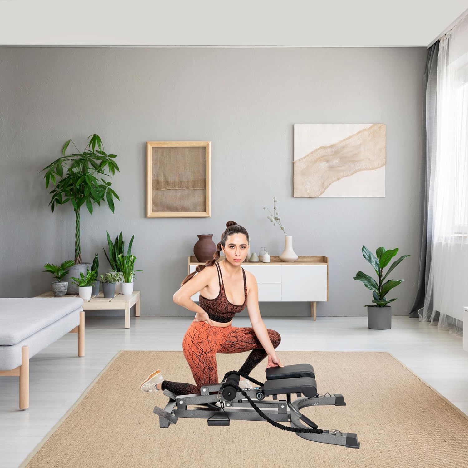 DARCON Roman Chair Hyperextension Bench - Adjustable and Foldable Back Extension Bench, Glutes Home Workout Equipment for Women and Men. Booty Builder (Black)