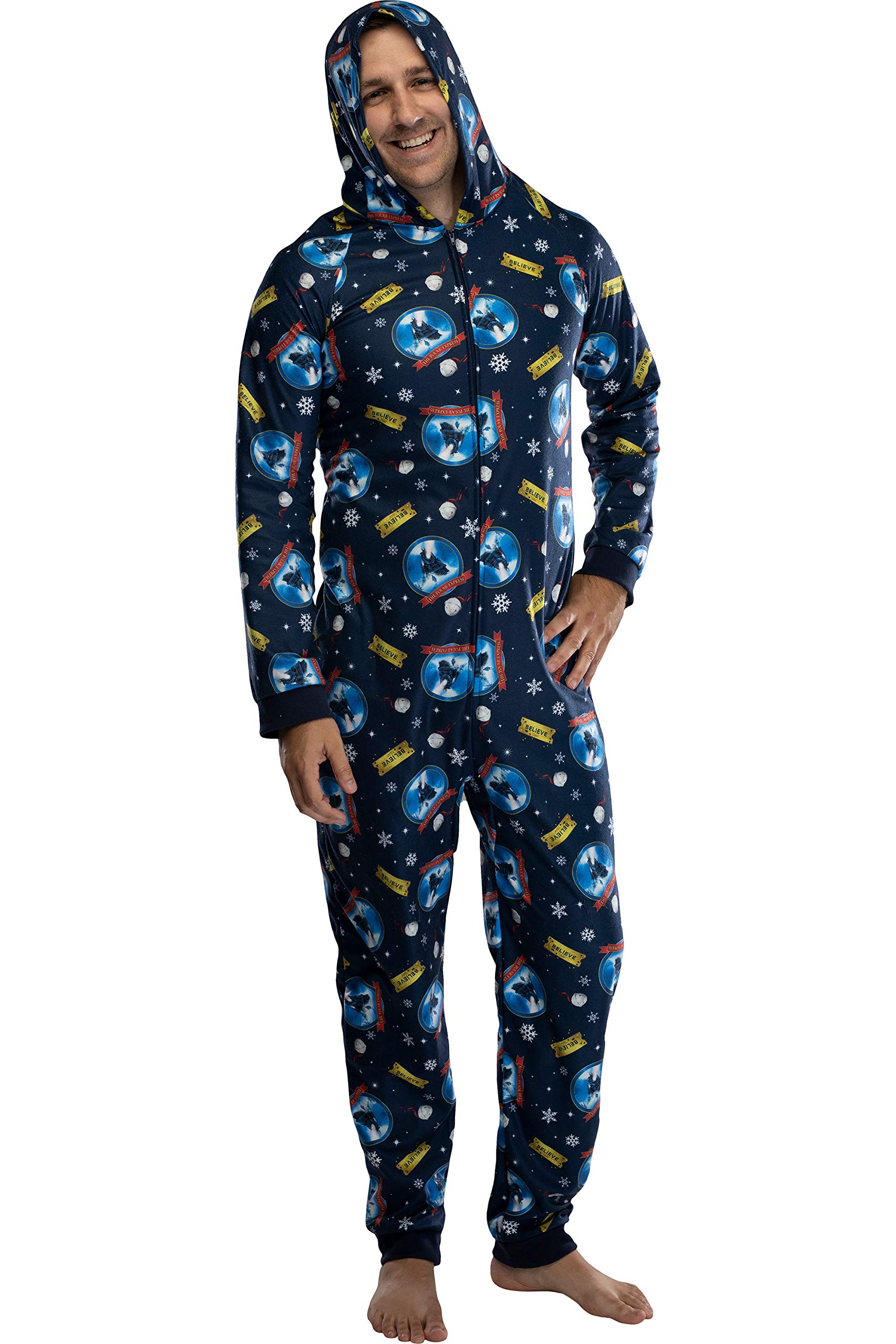 INTIMO Polar Express Adult Believe Jednoczęściowy strój do spania bez stóp dla mężczyzn i kobiet