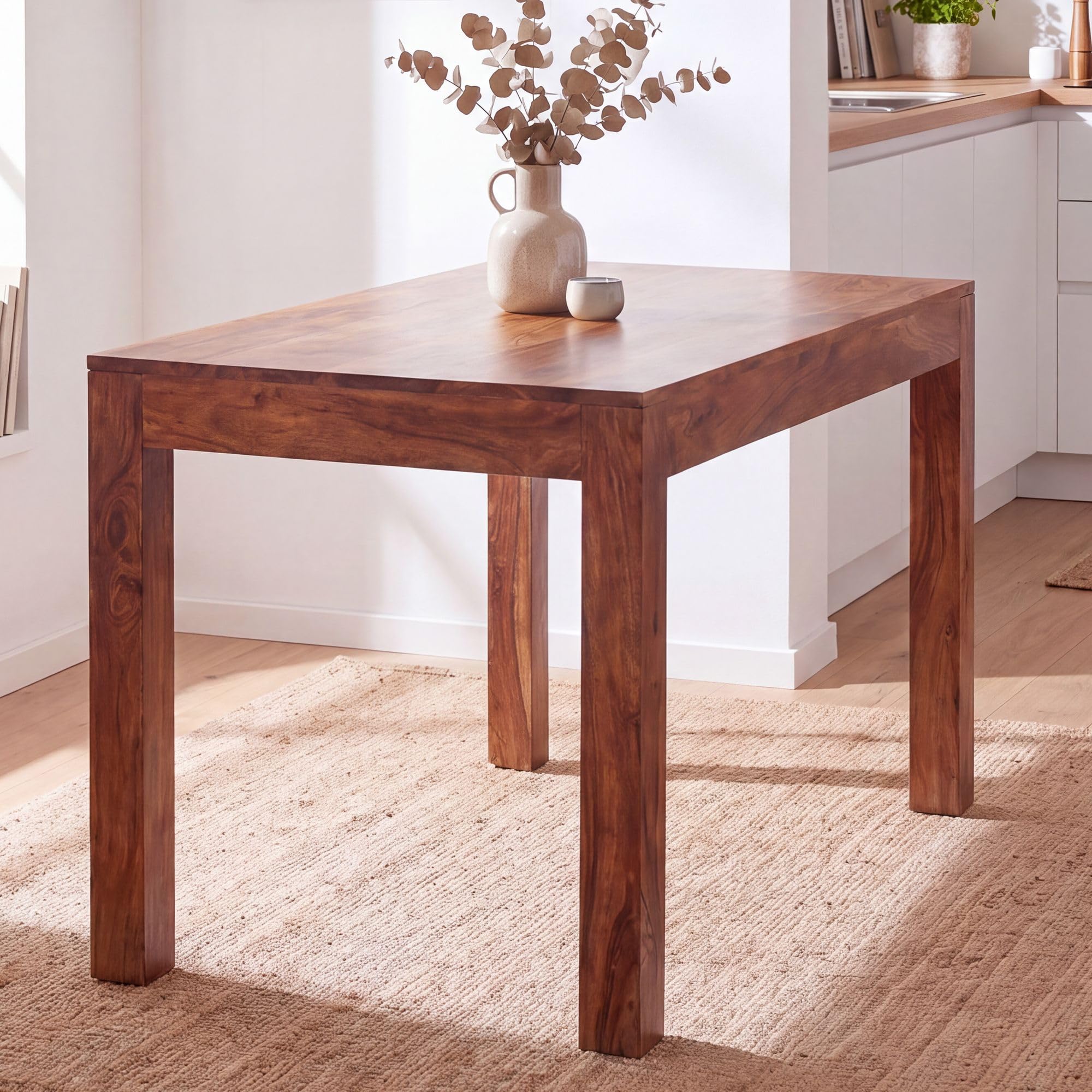 FineBuy Mesa de Comedor 120 x 60 x 76 cm Madera Maciza de Sheesham | Mesa de Cocina Moderno Pequeño