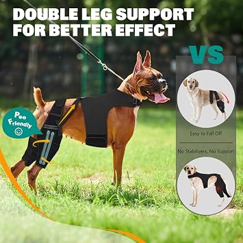 Dog Knee Braces for Torn ACL Hind Leg, Adjustable Joint Brace Non-Slip