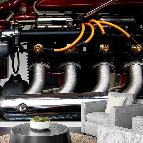 wall26 Adhesivo de pared extraĂblemural de pared con detalle cromado, motor de supercoche, automĂłvil y vehĂculo, realismo deportivo, decorativo, wall26 Adhesivo de pared extraĂblemural de pared con detalle cromado, motor de supercoche, automĂłvil y vehĂculo, realismo deportivo, decorativo,