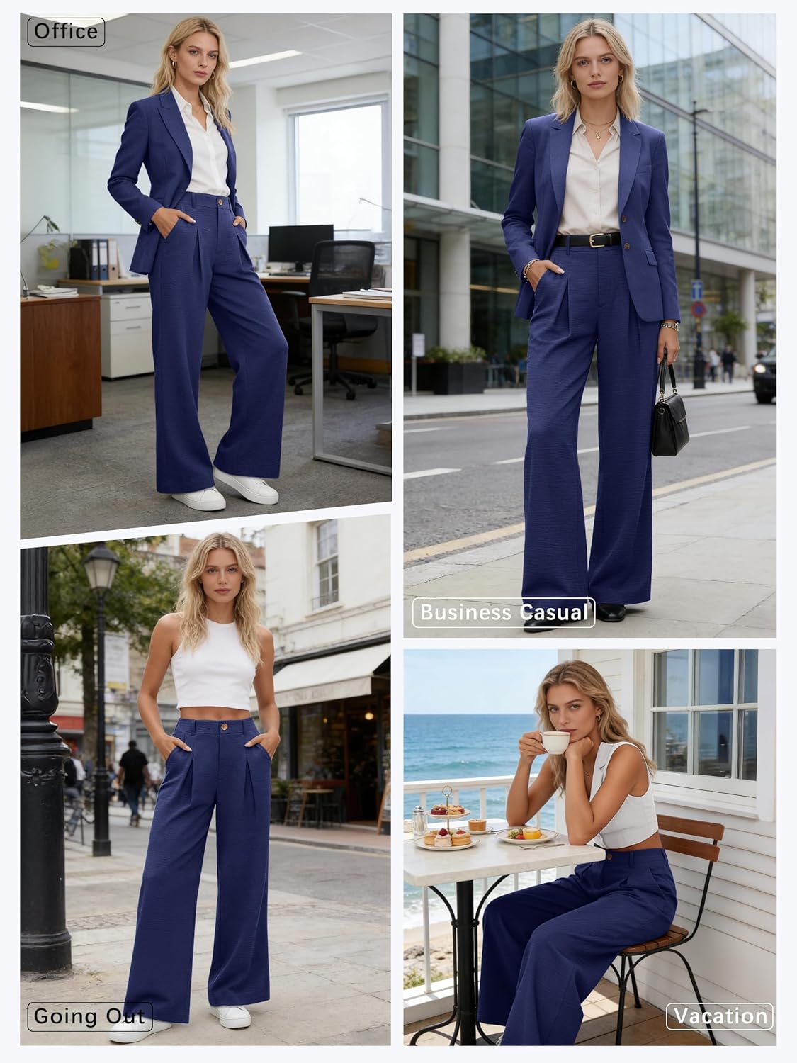 ANRABESS Women Wide Leg Dress Pants 2026 Summer High Waisted Business Casual Work Trousers Dressy Office Palazzo Pants Slacks - Image 2