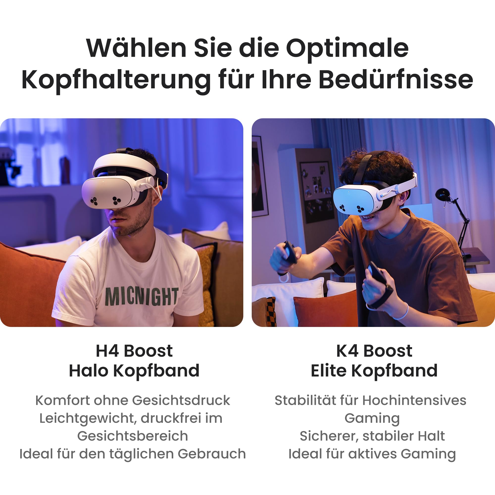 KIWI design H4 Boost Head Strap mit Akku Kompatibel mit Meta Quest 3/3S Komfort Halo Strap