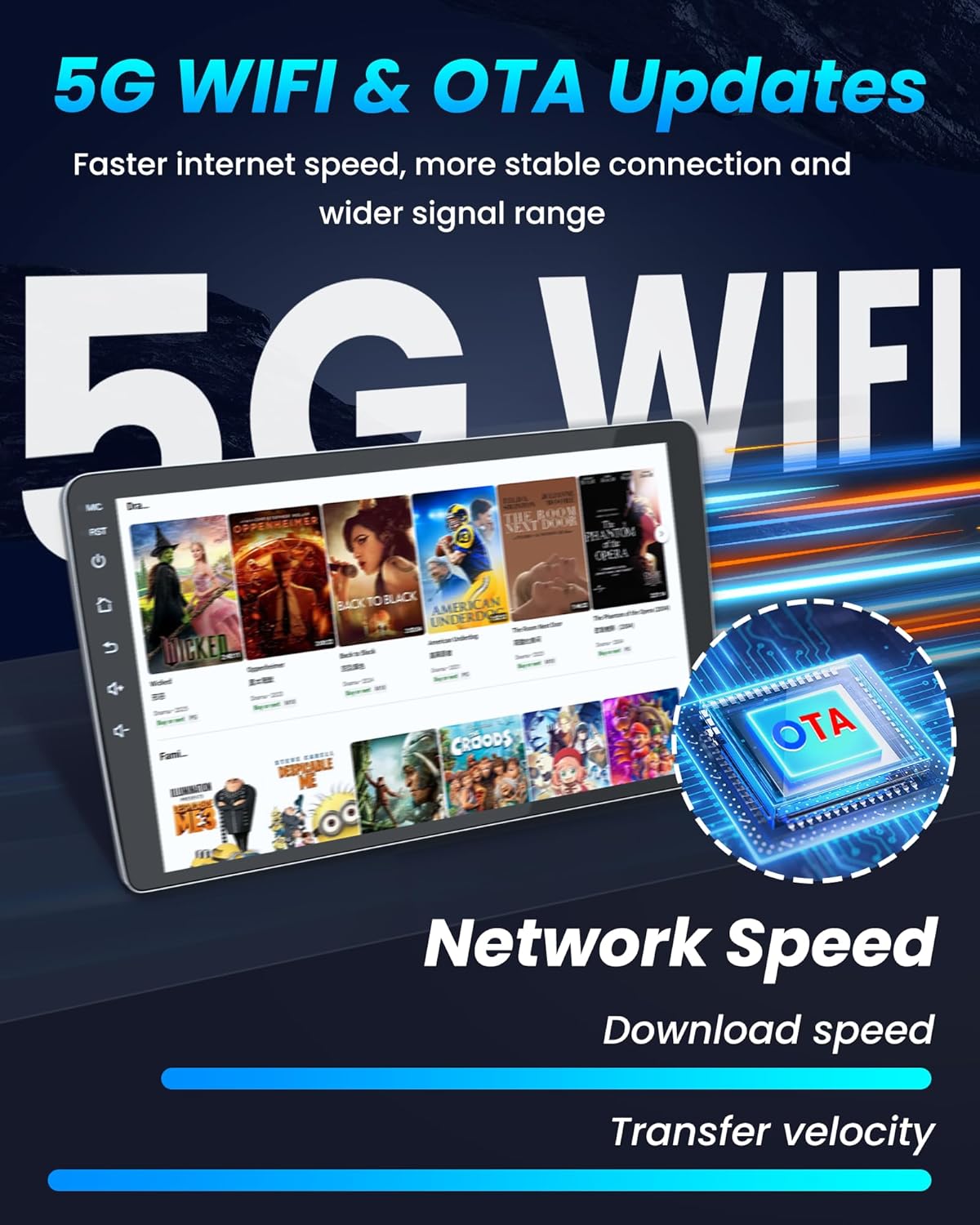 8+128GB Upgrade QLED Car Radio for Chevy Silverado 2007-2013: Android 13 FHD Touchscreen Wireless CarPlay & Android Auto 4G LTE GPS Navigation 5G WiFi Bluetooth FM/AM Stereo 48EQ/DSP Backup Camera