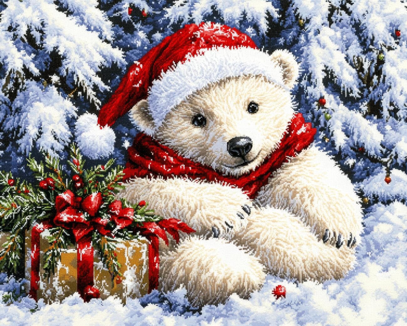 Henypt DIY Latch Hook Rug Kit Cartoon Polar Bear 80x160cm