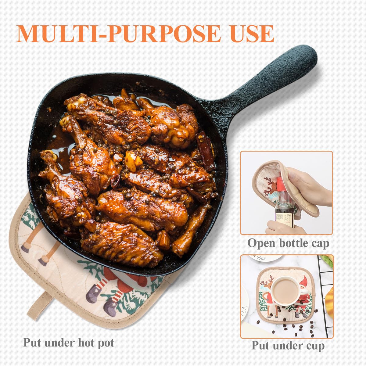 BESTonZON Maniques De Four 1 Jeu De Cuisine Accessoires De Cuisine Anti-brûlure Four Isolants